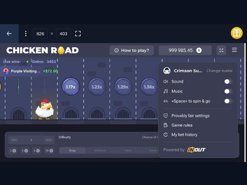 Igrajte Chicken Road za pravi novac